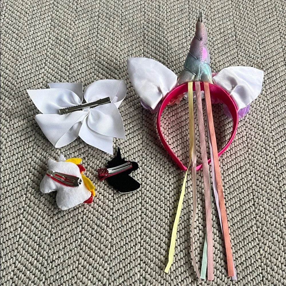 Unicorn Headband and Bow Set